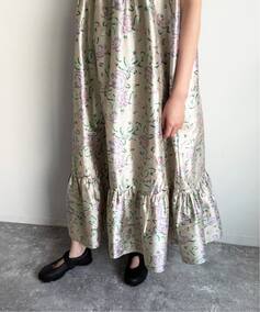ne Quittez pas/ヌキテパ】POLY DUPION FLOWER PRINT（ワンピース 