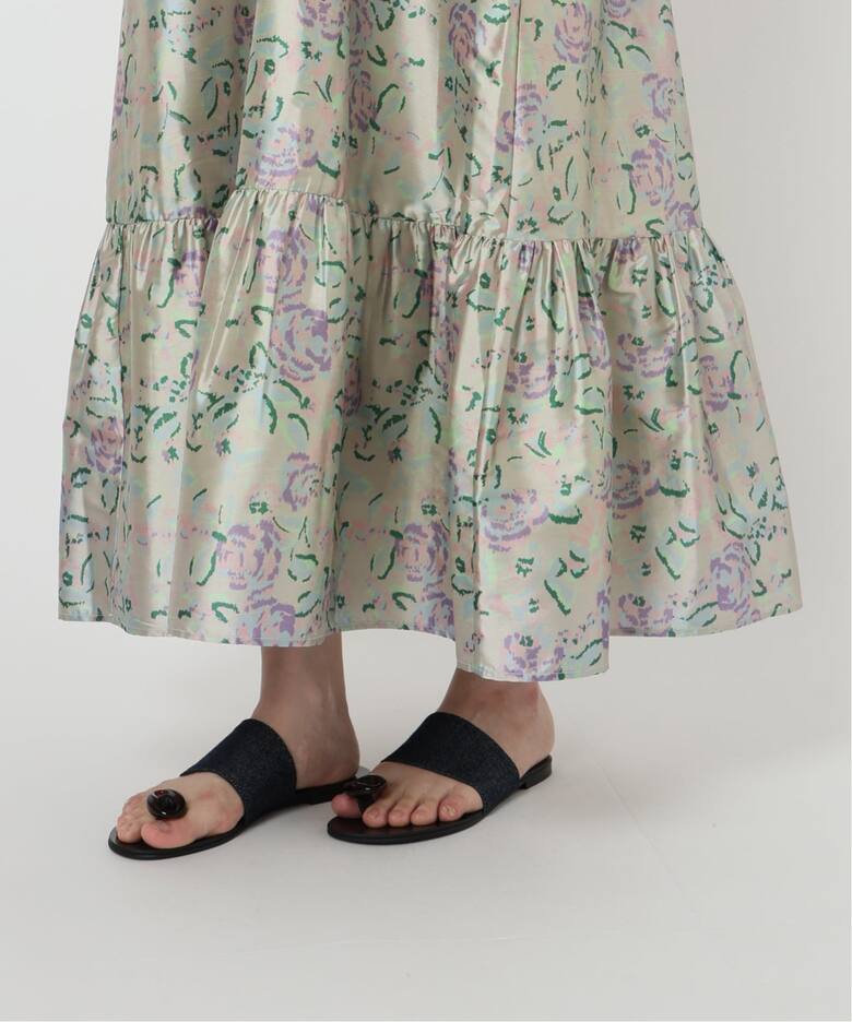 ne Quittez pas/ヌキテパ】POLY DUPION FLOWER PRINT（ワンピース 