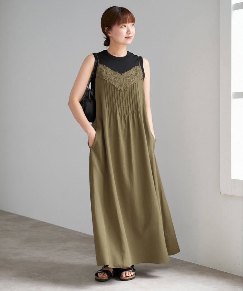 IENA デザインキャミワンピース 定価20,900円 美品 レースキャミソール  