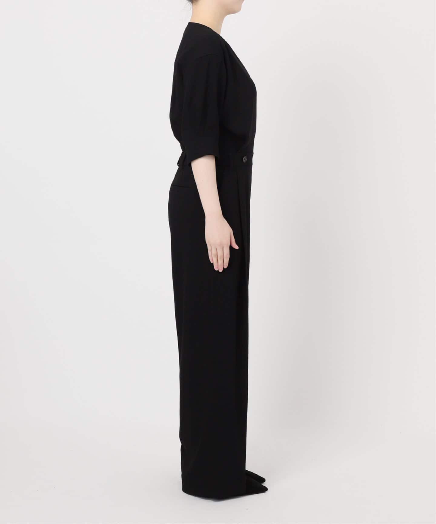 カシュクール ハーフスリーブオールインワン（つなぎ／オールインワン