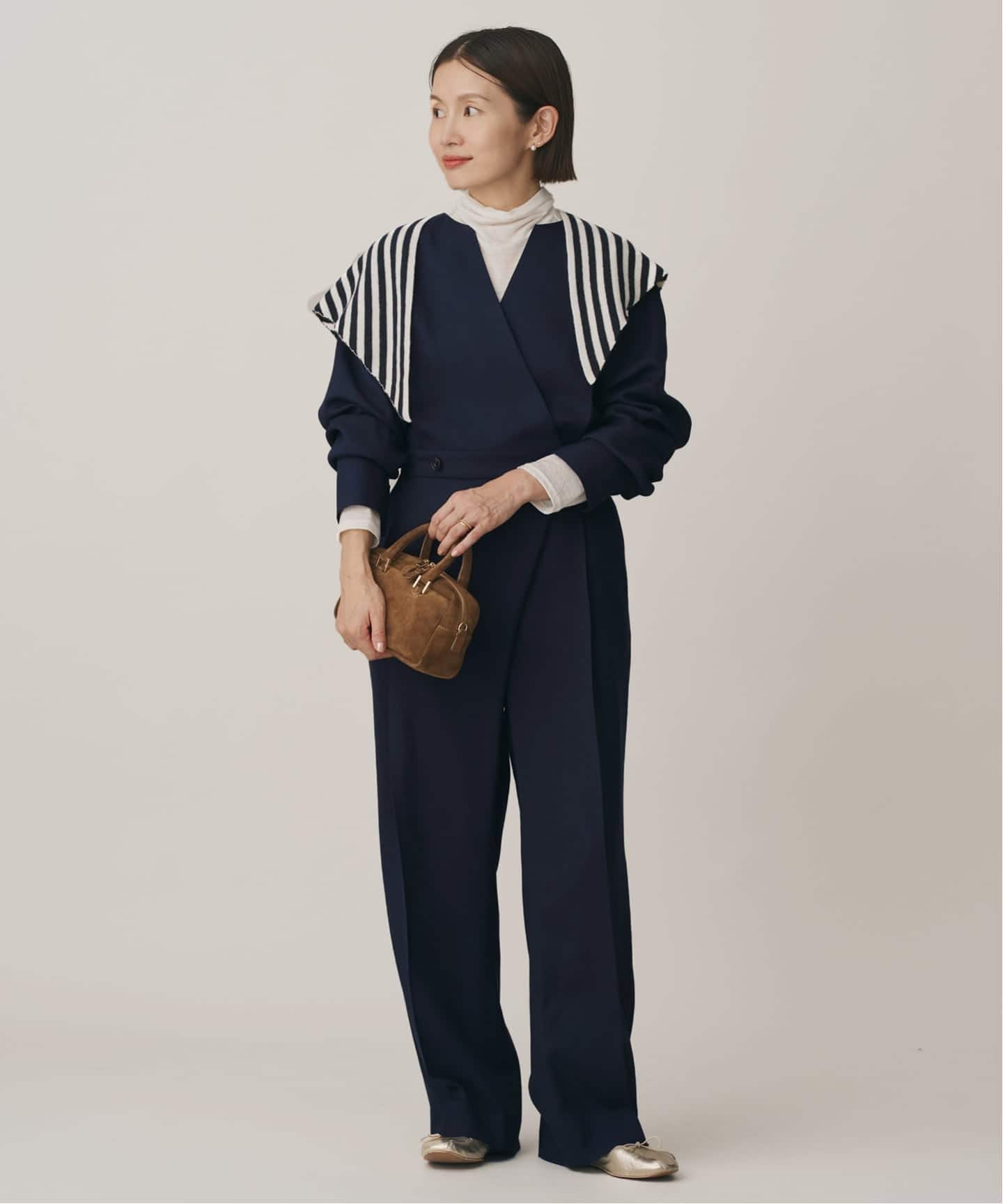 ウォッシャブルカシュクールオールインワン（つなぎ