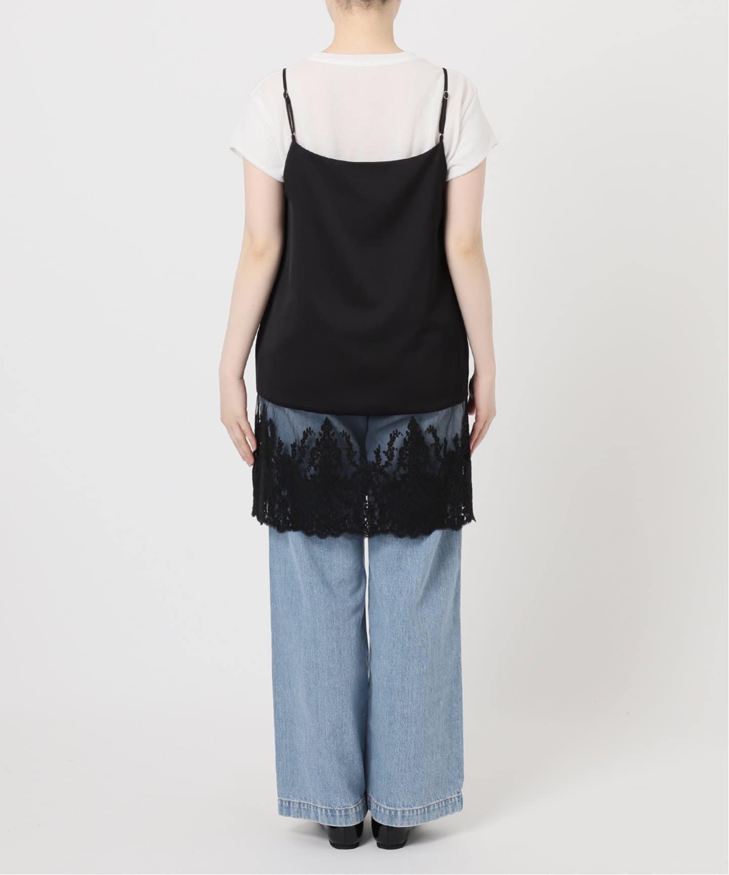 定価以下 新品タグ付 匿名 IENA Satinレース キャミソールワンピース イエナ IENA Satinレース キャミソールワンピース （ブラック