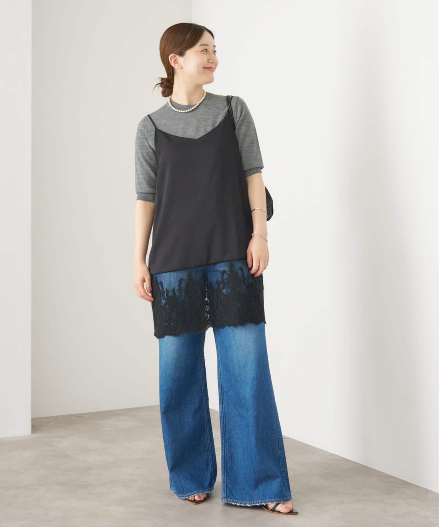 追加》Satinレース キャミソールワンピース（ワンピース）｜IENA