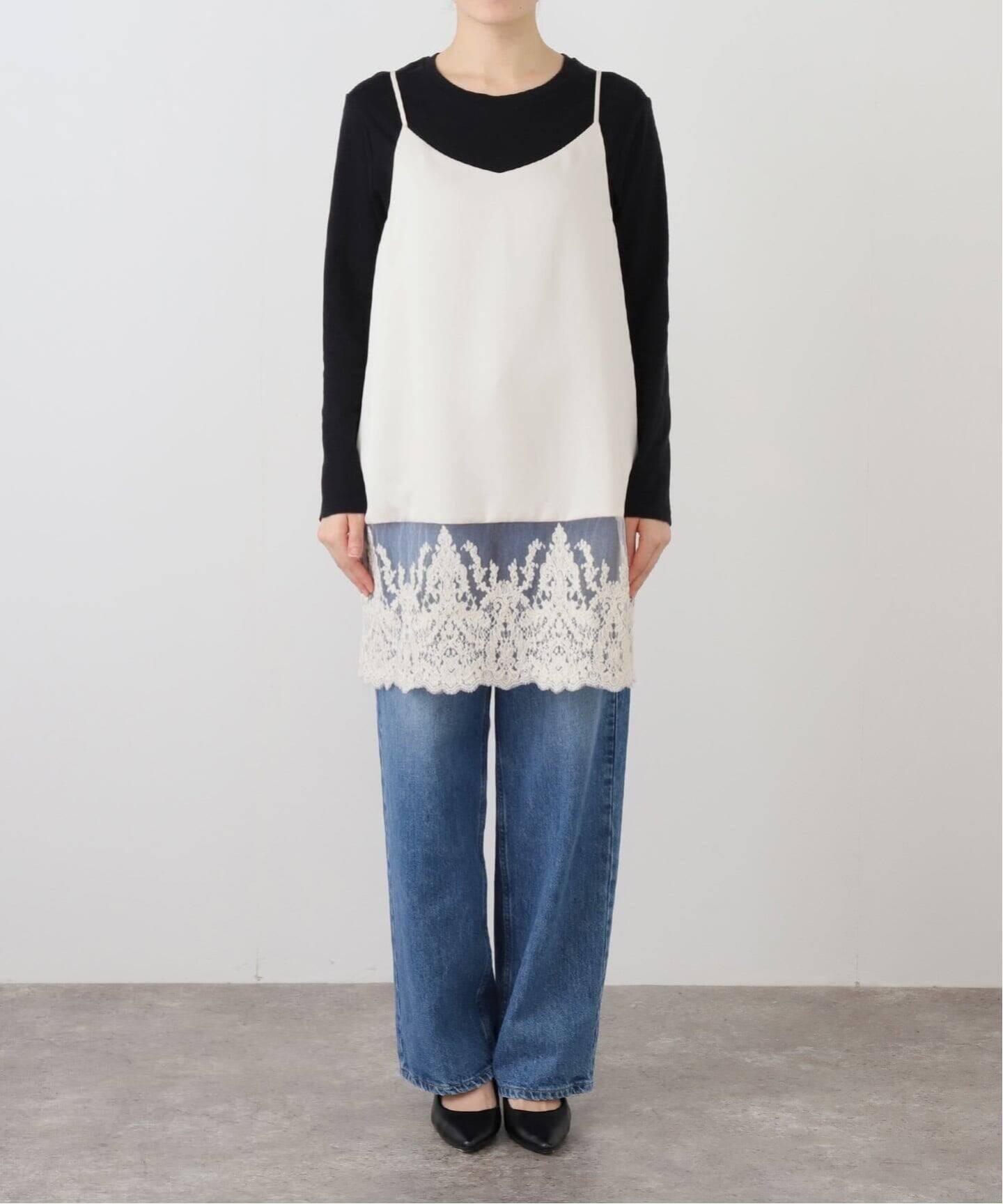 追加2予約》Satinレース キャミソールワンピース（ワンピース）｜IENA