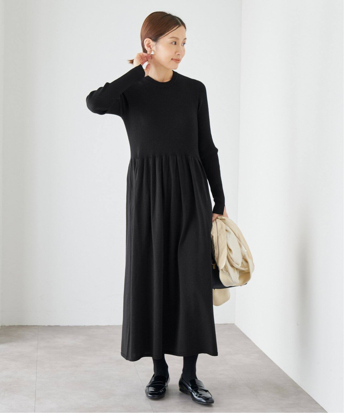 追加》ホールリブ ギャザーワンピース（ワンピース）｜IENA（イエナ  