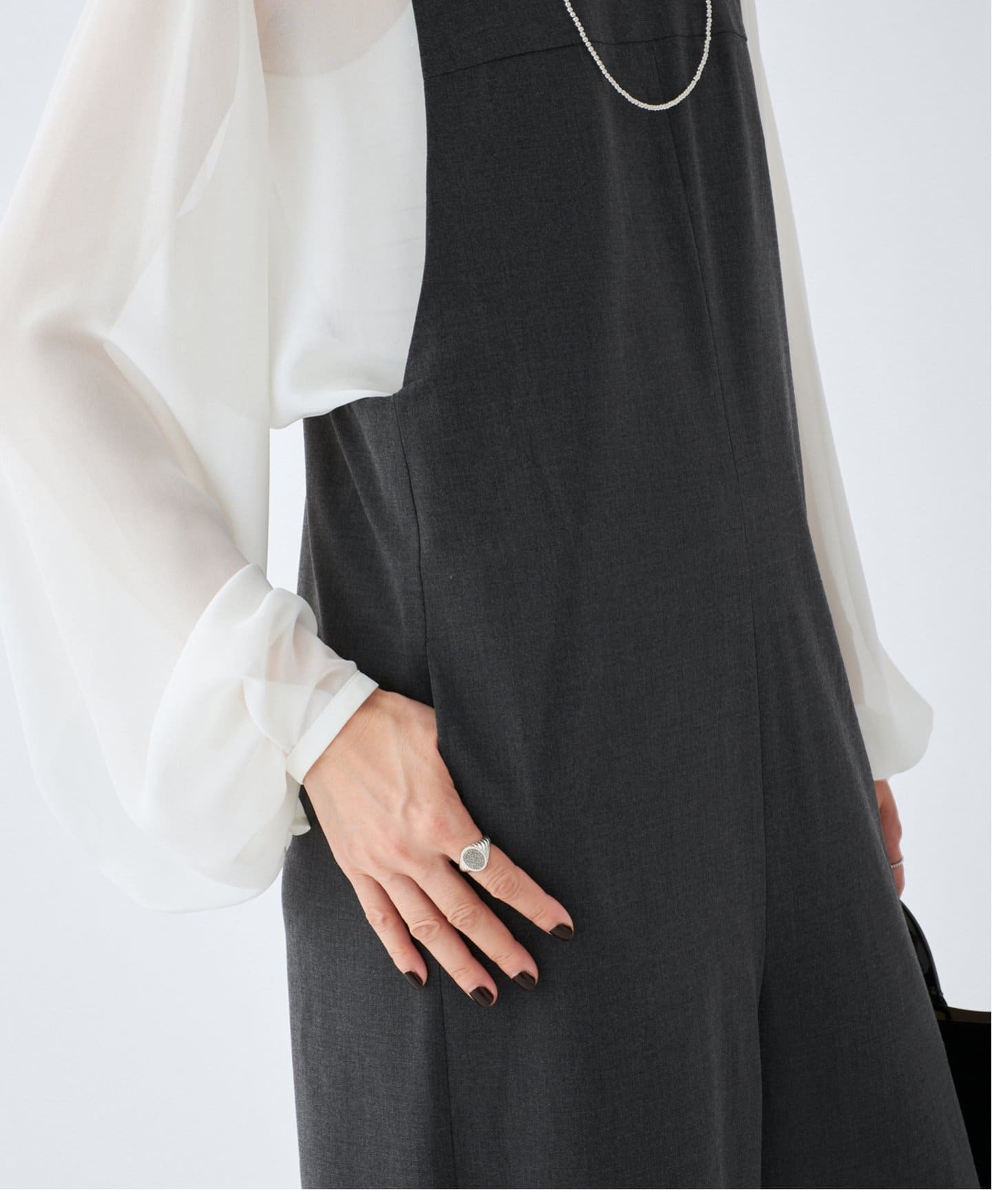 IENA オールインワン　美品 ＆NAVY Vネックオールインワン（つなぎ／オールインワン）｜IENA