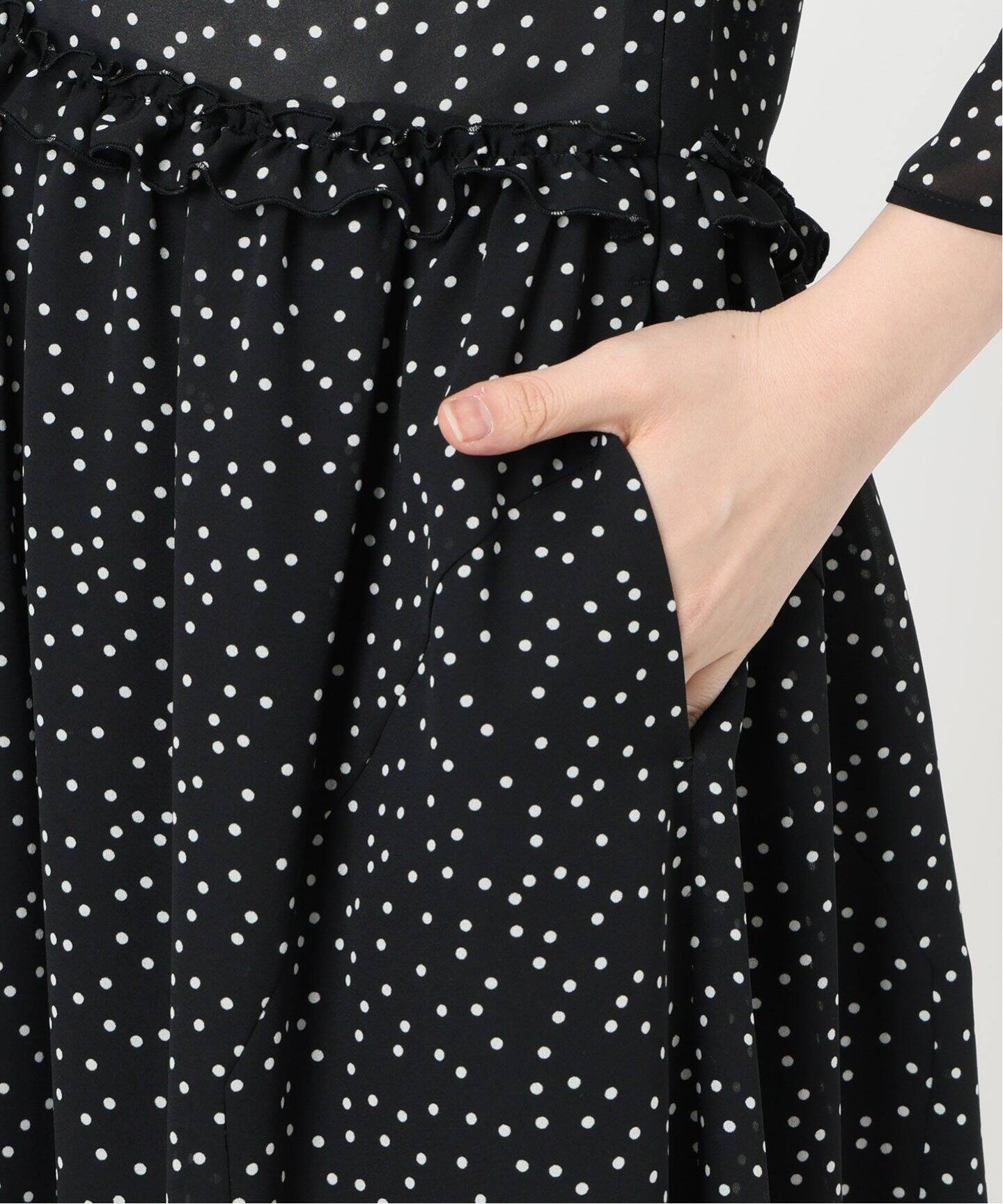 WEB限定/追加》ドット フリル ワンピース（ワンピース）｜IENA