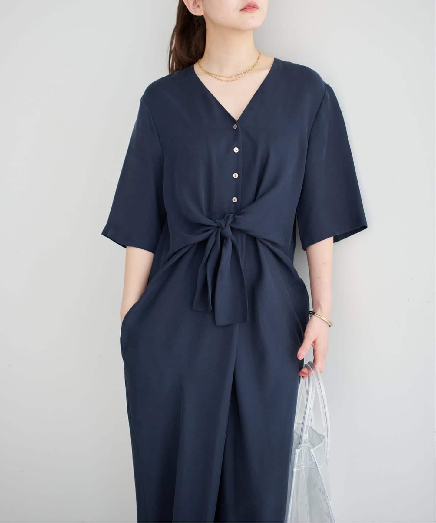 IENA （イエナ）  ブラウスワンピース IENA - IENA イエナ シャツワンピース S 紺 【古着】【中古