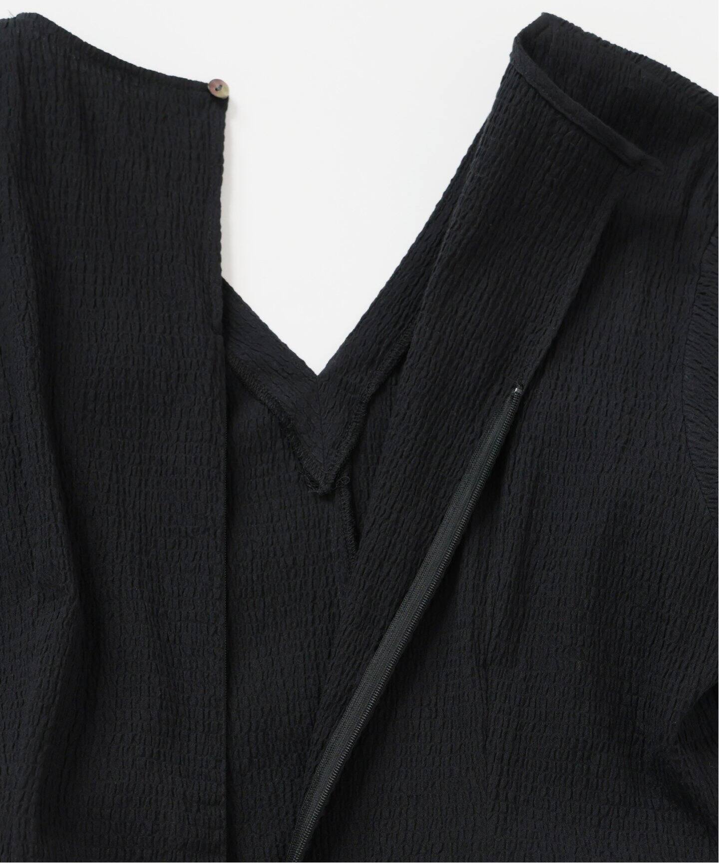 IENA ワンピース　ノースリーブ　Vネック　日本製　ネイビー　綿　ナイロン IENA ワンピース ノースリーブ Vネック 日本製 ネイビー 綿