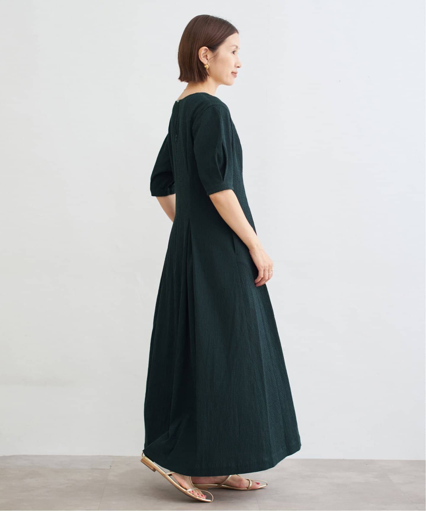 WEB限定/追加2》B. サッカーVネックワンピース（ワンピース）｜IENA