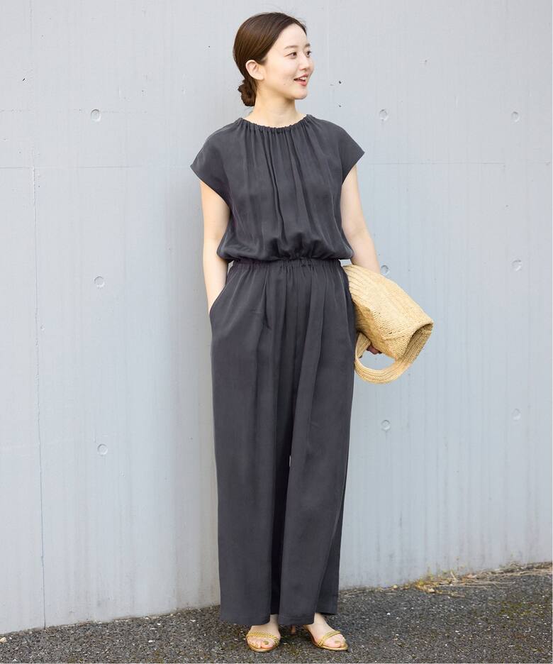 追加2》キュプラギャザーネックオールインワン（つなぎ  