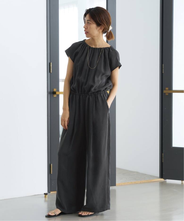 追加3》キュプラギャザーネックオールインワン（つなぎ  