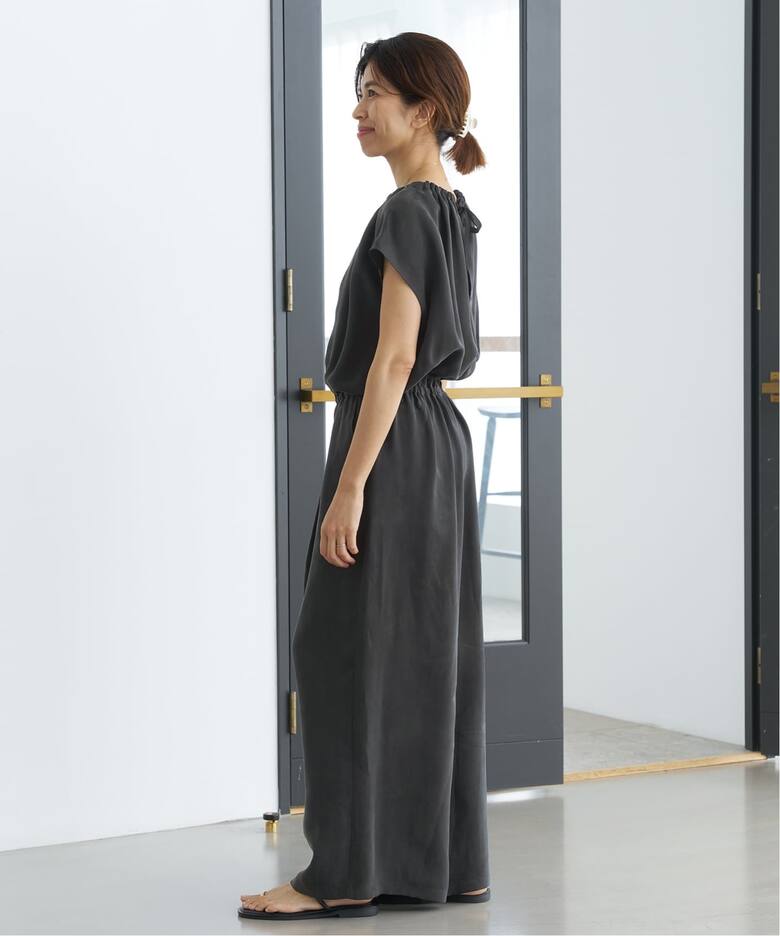 追加3》キュプラギャザーネックオールインワン（つなぎ  