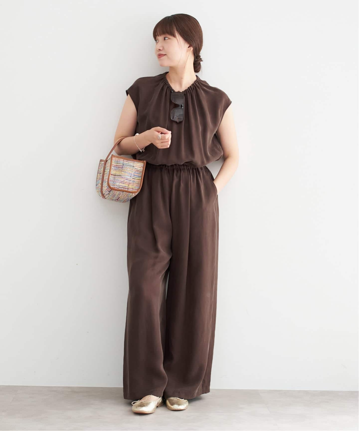 最終　SLOBE IENA オールインワン　コーデュロイブラウン 最終SLOBE IENA オールインワンコーデュロイブラウン