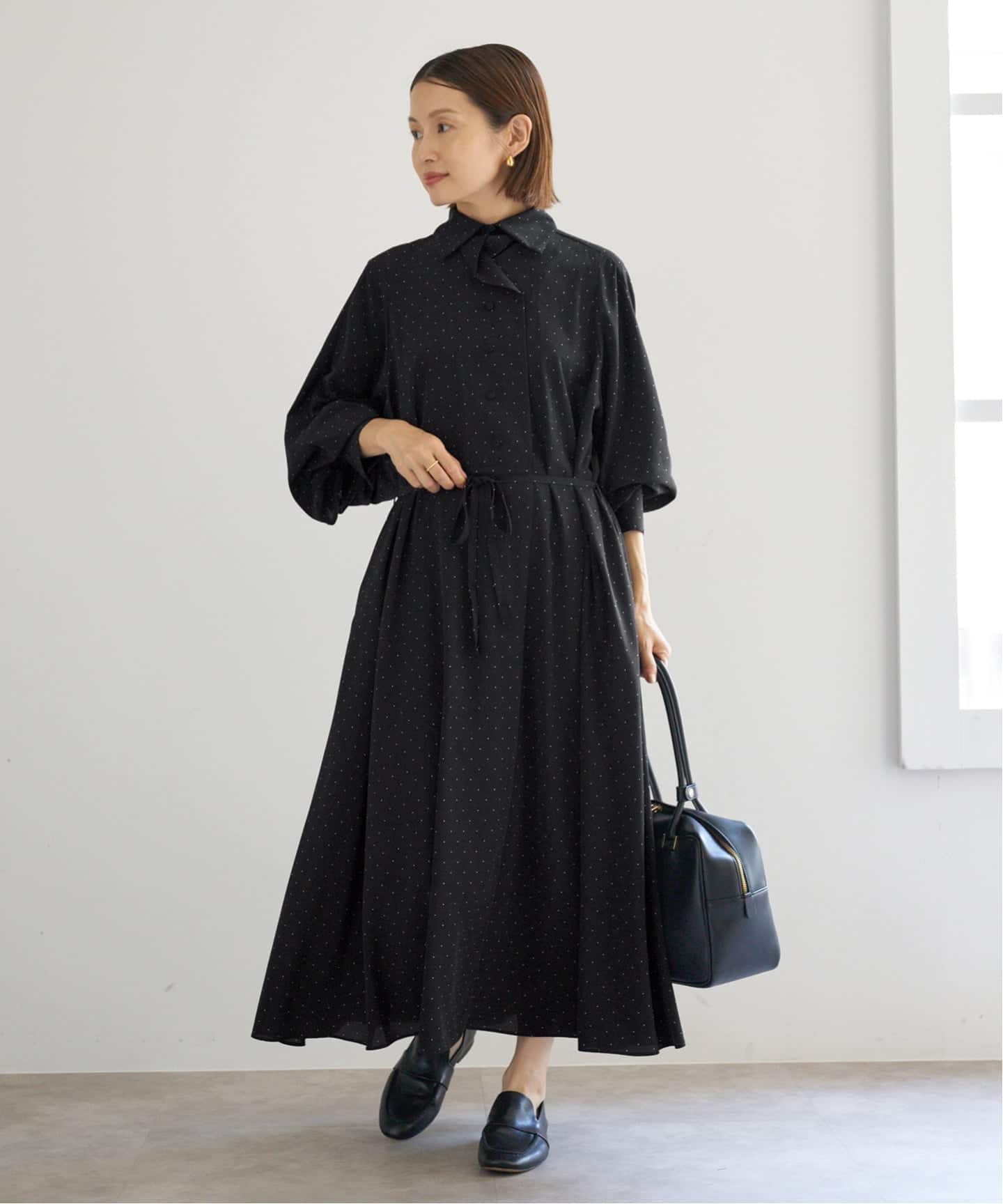 【美品】IENA sese 40 ワンピース イエナ IENA 《WEB限定/追加2》ドットサッシュワンピース