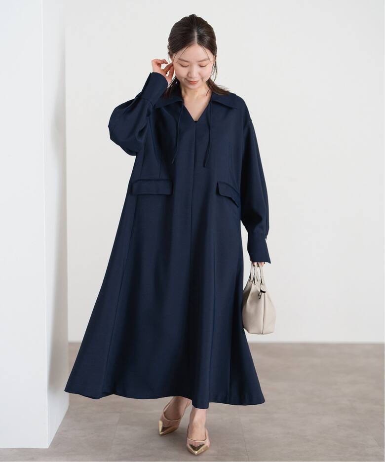 ＆NAVY スキッパーフレアワンピース（ワンピース）｜IENA（イエナ）の 