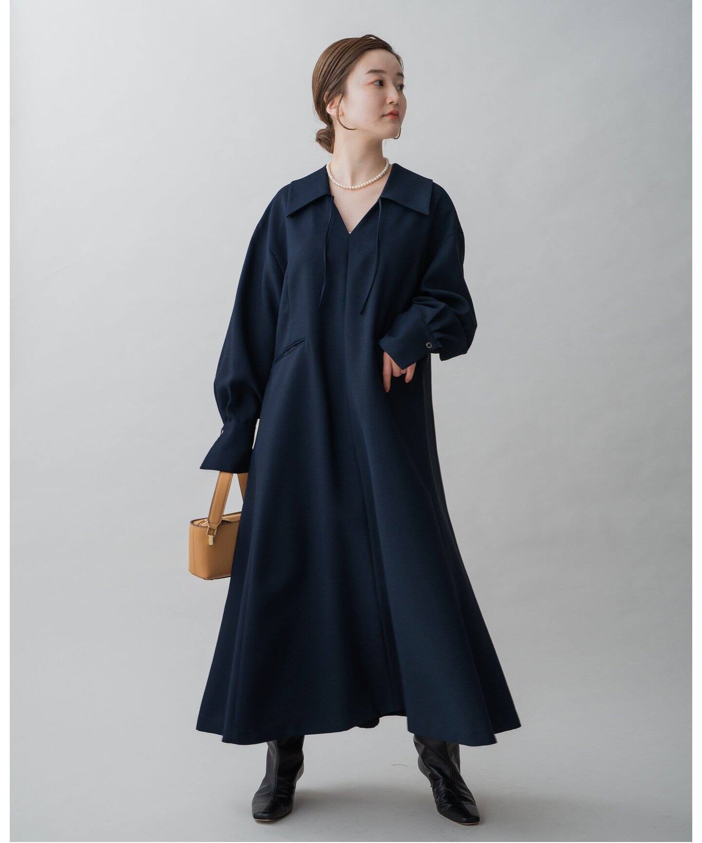 ＆NAVY スキッパーフレアワンピース（ワンピース）｜IENA