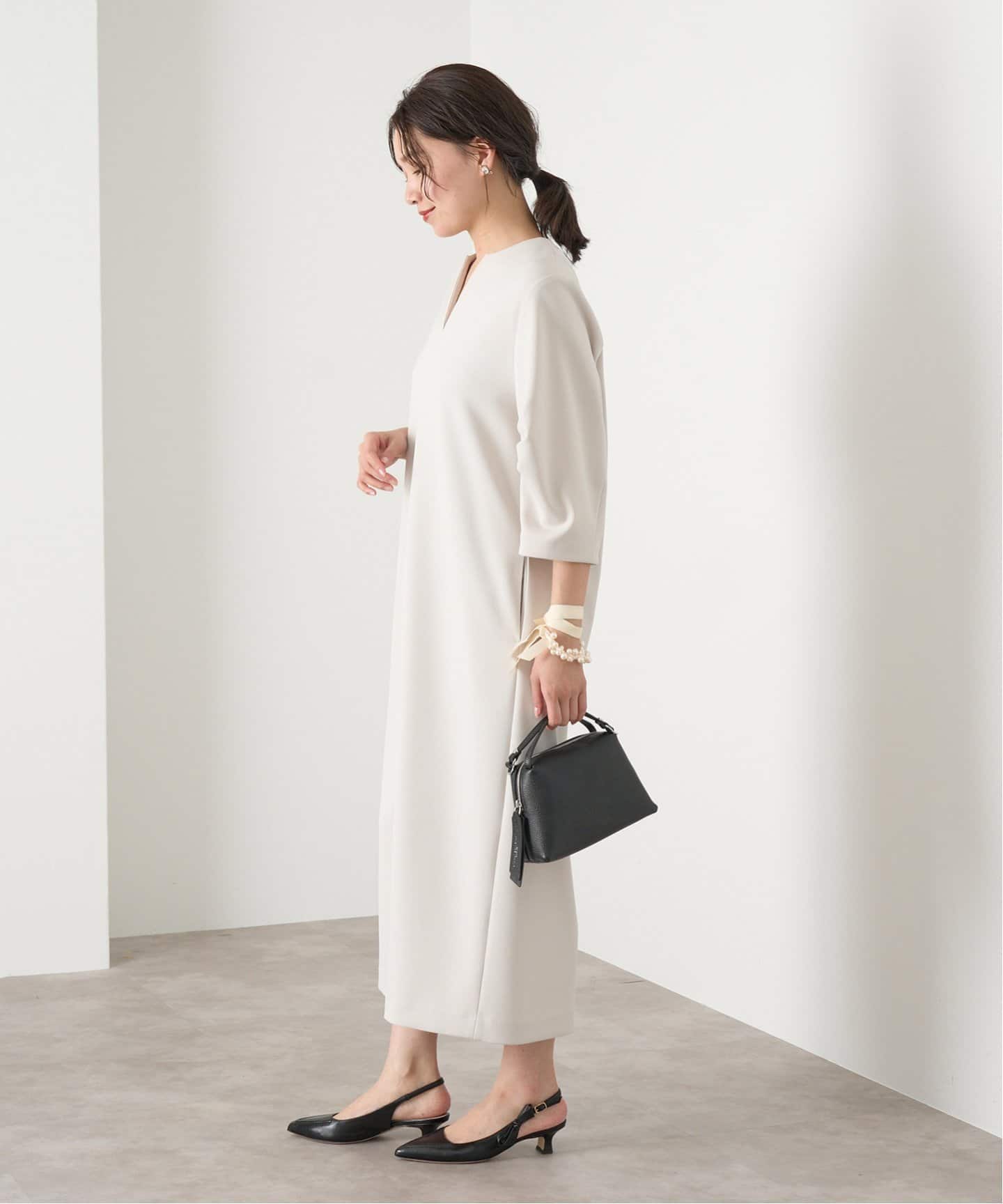 IENA タックスリーブワンピース ネイビー 38紺色 タックスリーブワンピース（ワンピース）｜IENA（イエナ）の