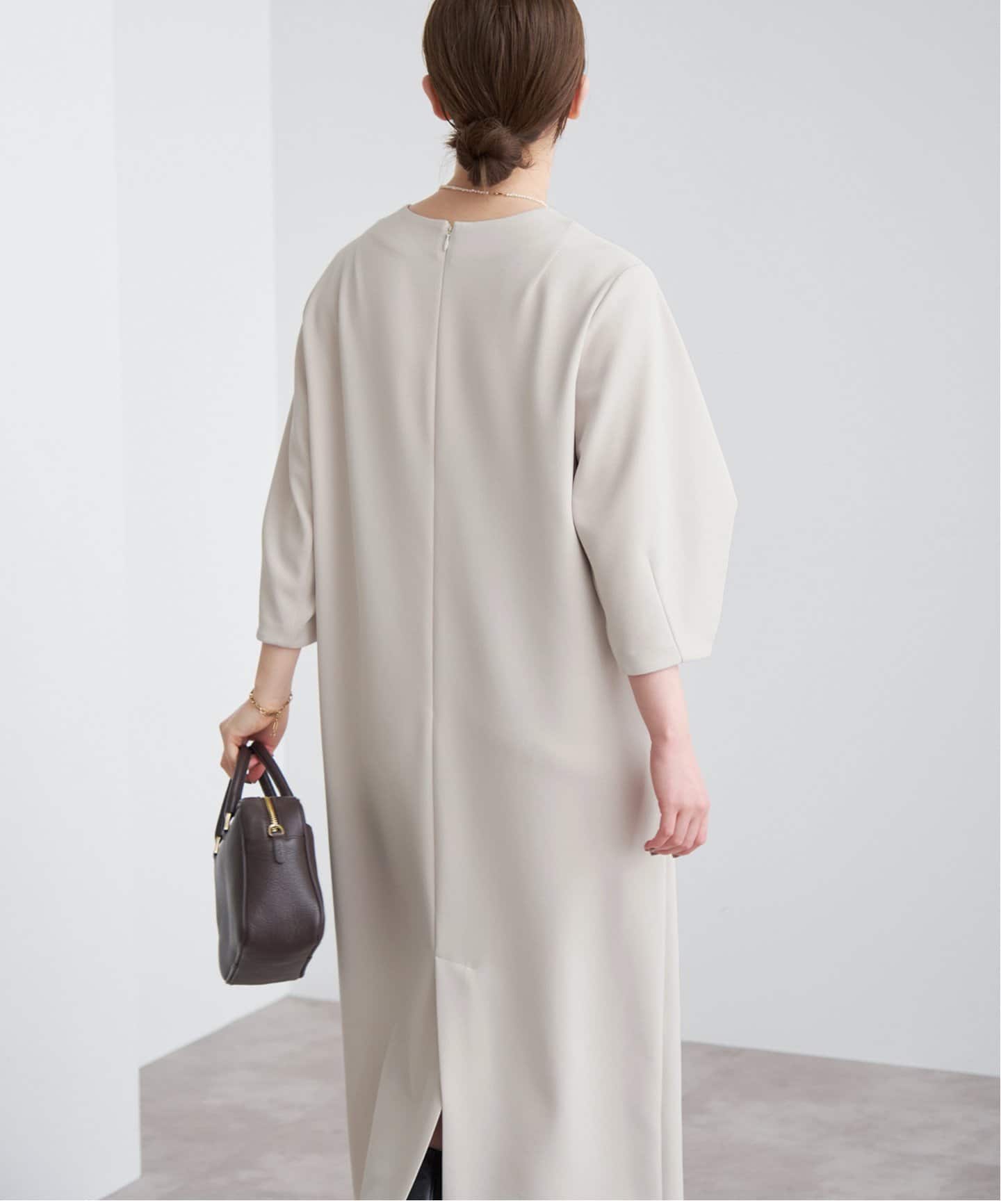 IENA タックスリーブワンピース ネイビー 38紺色 タックスリーブワンピース（ワンピース）｜IENA（イエナ）の