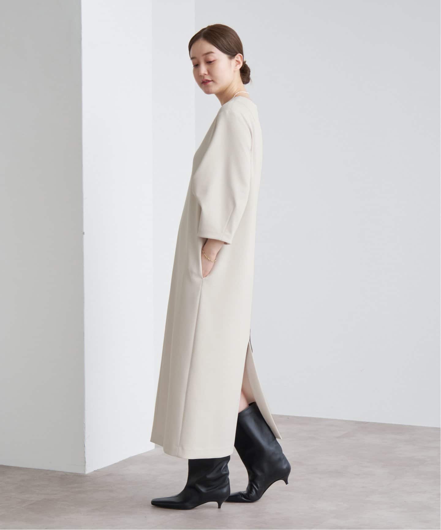 IENA タックスリーブワンピース ネイビー 38紺色 タックスリーブワンピース（ワンピース）｜IENA（イエナ）の通販