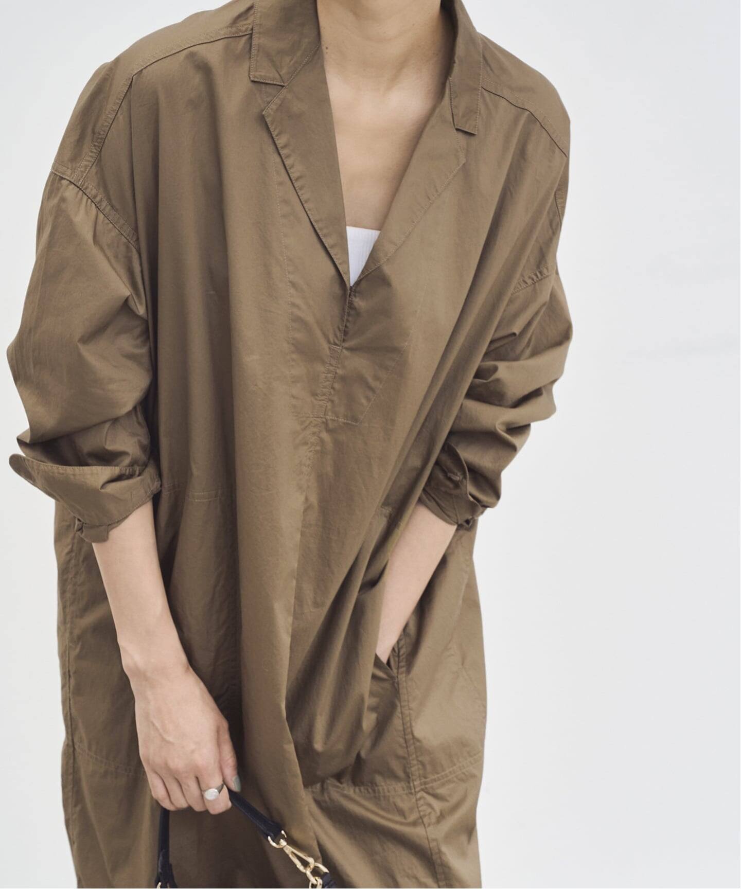 IENA イエナ ハイカウントツイルシャツワンピース ロングワンピース WEB限定/追加予約》ハイカウントツイルシャツワンピース