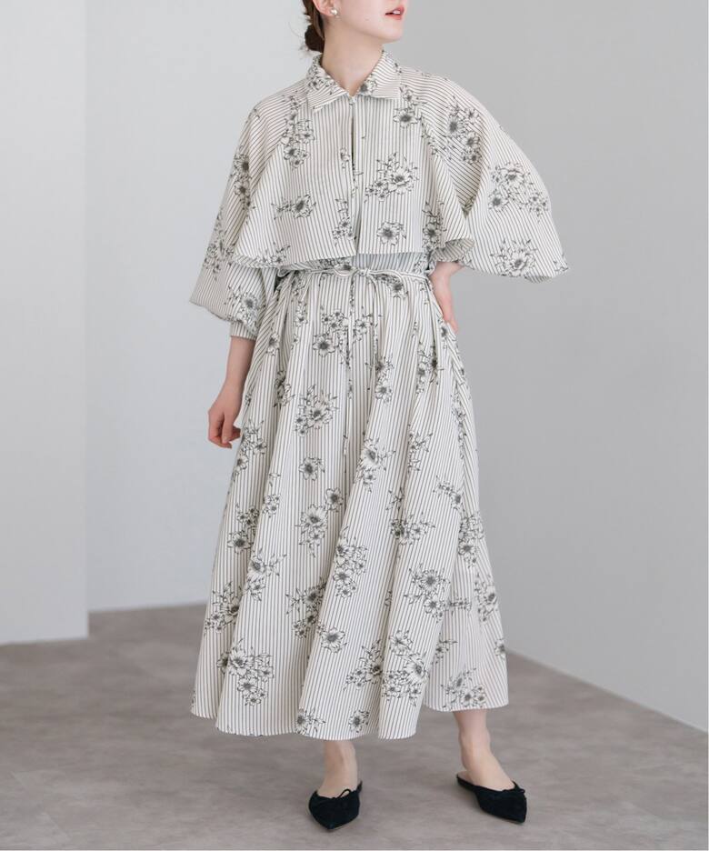 追加予約》ストライプフラワーサッシュワンピース（ワンピース）｜IENA  