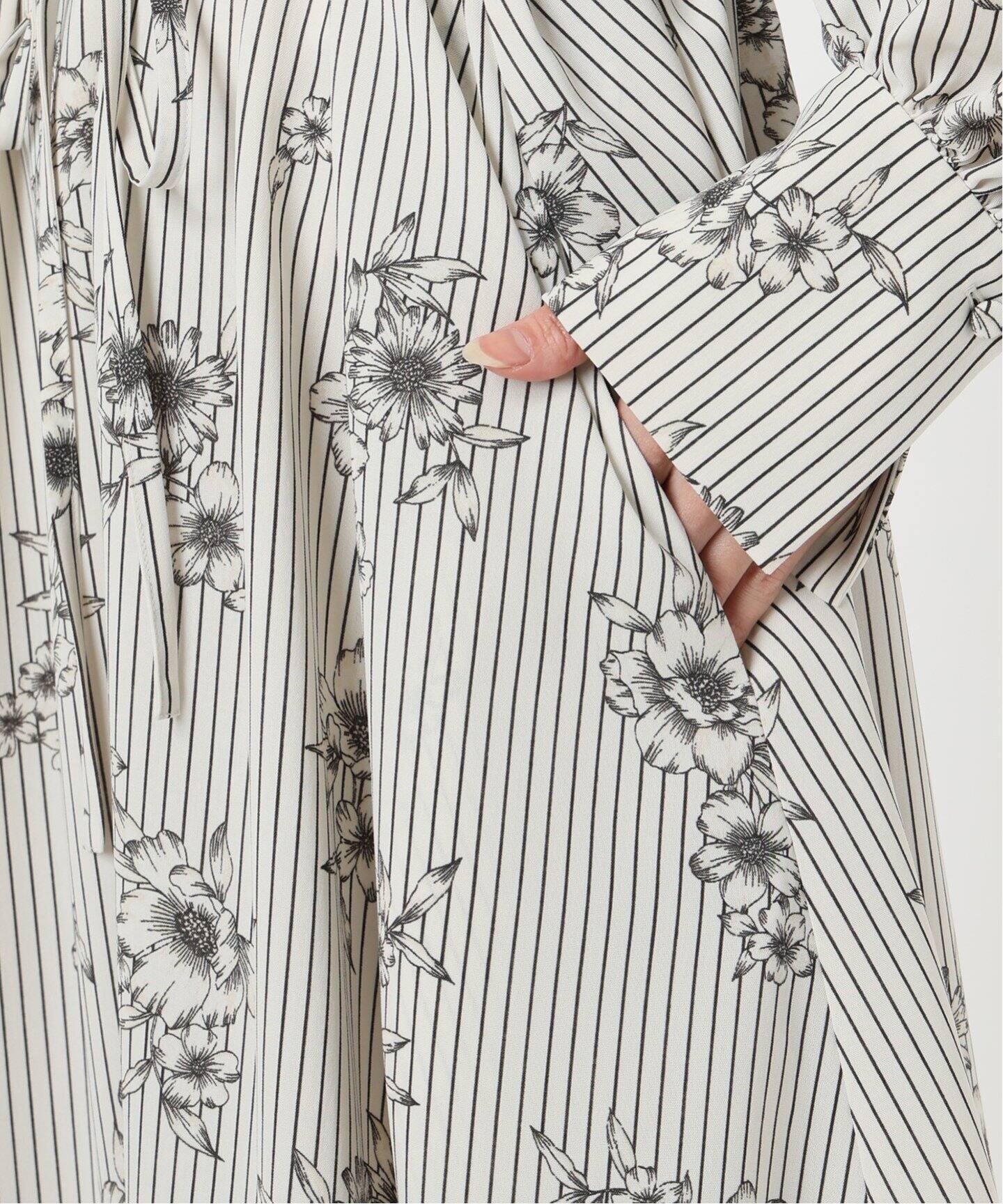 追加予約》ストライプフラワーサッシュワンピース（ワンピース）｜IENA  