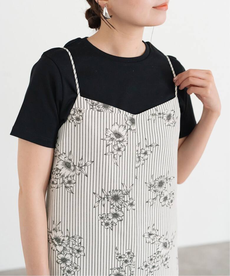 ストライプフラワーキャミワンピース（ワンピース）｜IENA（イエナ）の 