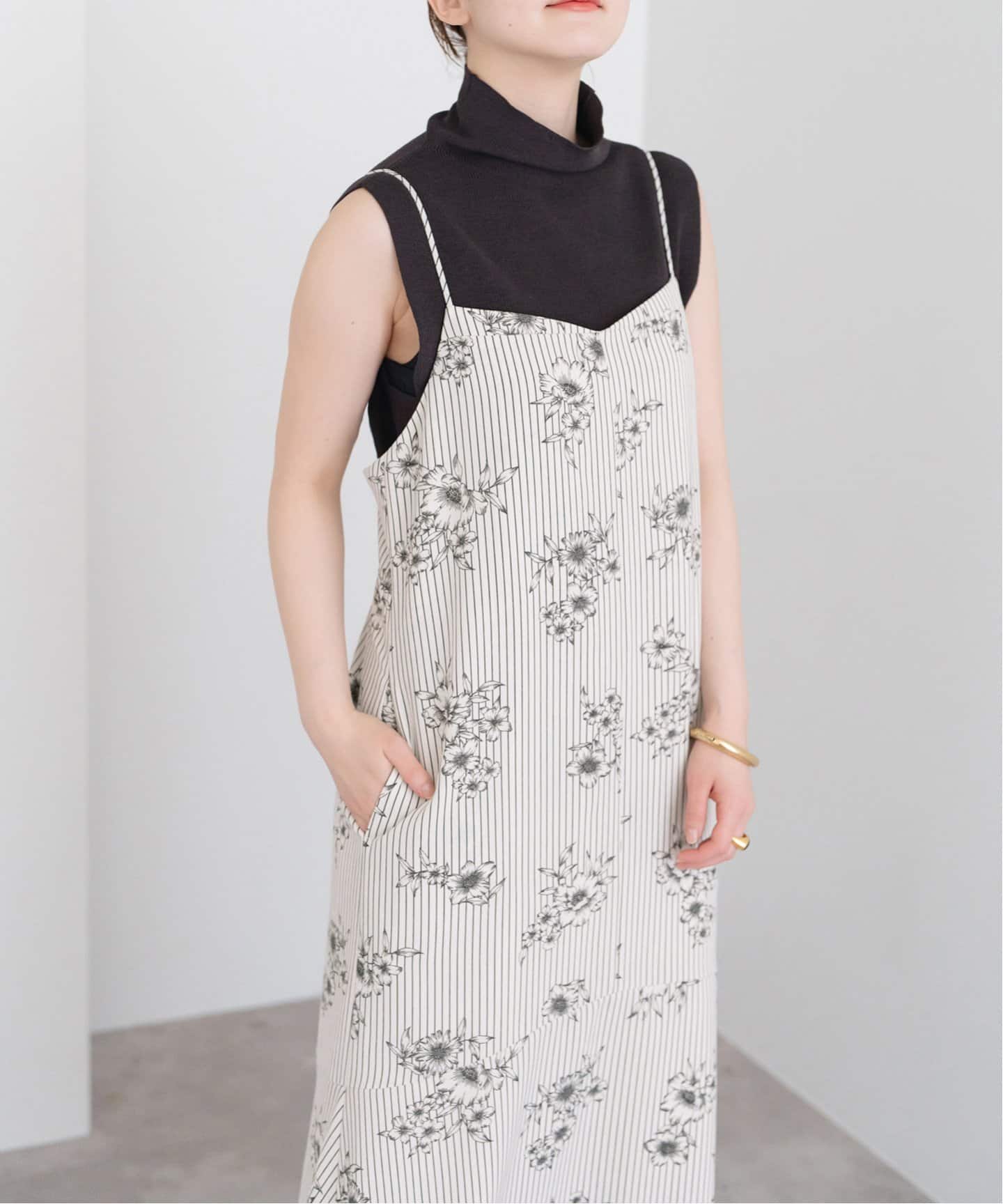 IENA⭐︎ストライプフラワーキャミワンピース38 ストライプフラワーキャミワンピース（ワンピース）｜IENA（イエナ）の
