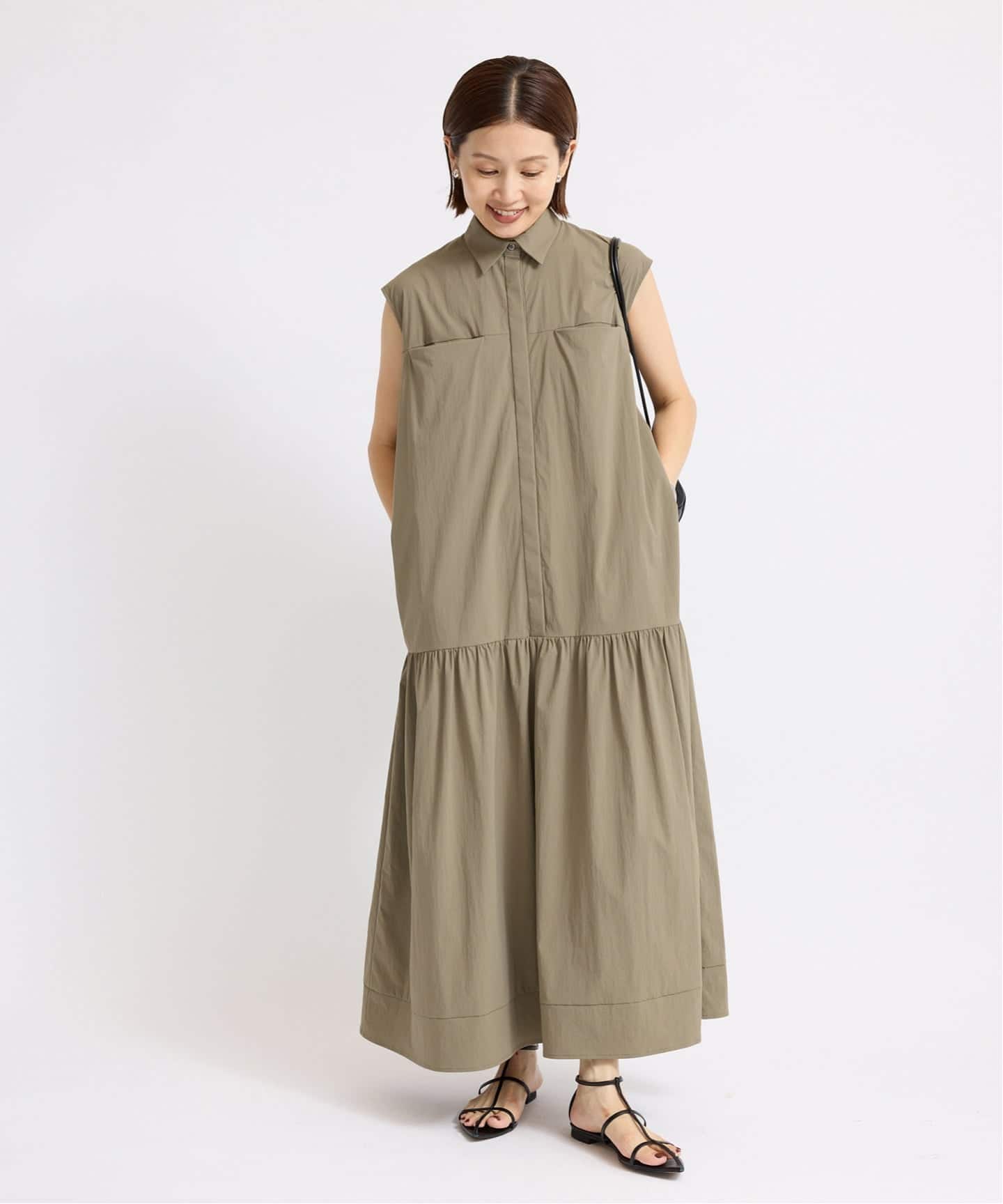 IENA スペインピマコットン　ノースリーブワンピース SLOBE IENA - 【ぴろこ様 専用】SLOBE IENA フロントボタン