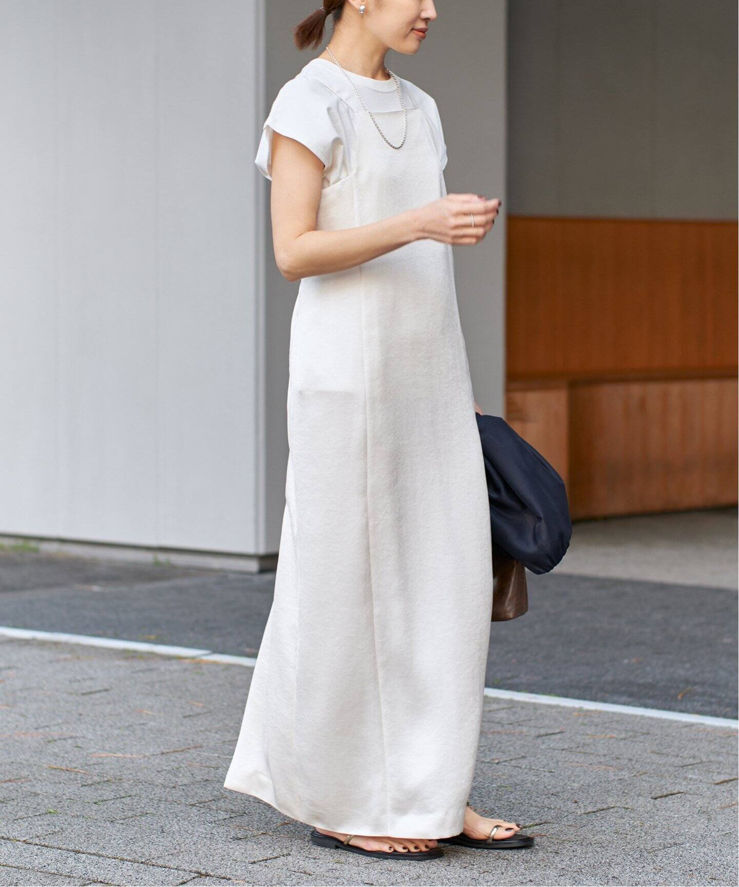 2024☆IENA endo.ダブルサテンキャミワンピース36☆遠藤さんコラボ IENA（イエナ）の「endo.ダブルサテンキャミワンピース