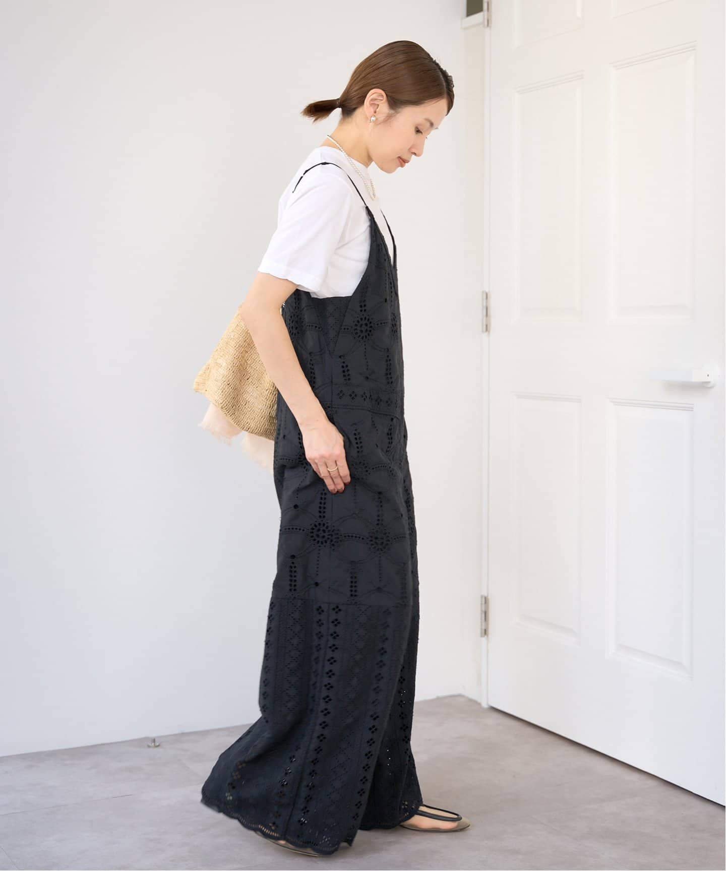 IENA  イエナ　レースオールインワン　ブラック イエナ IENA 《WEB限定/追加6予約》レースオールインワン