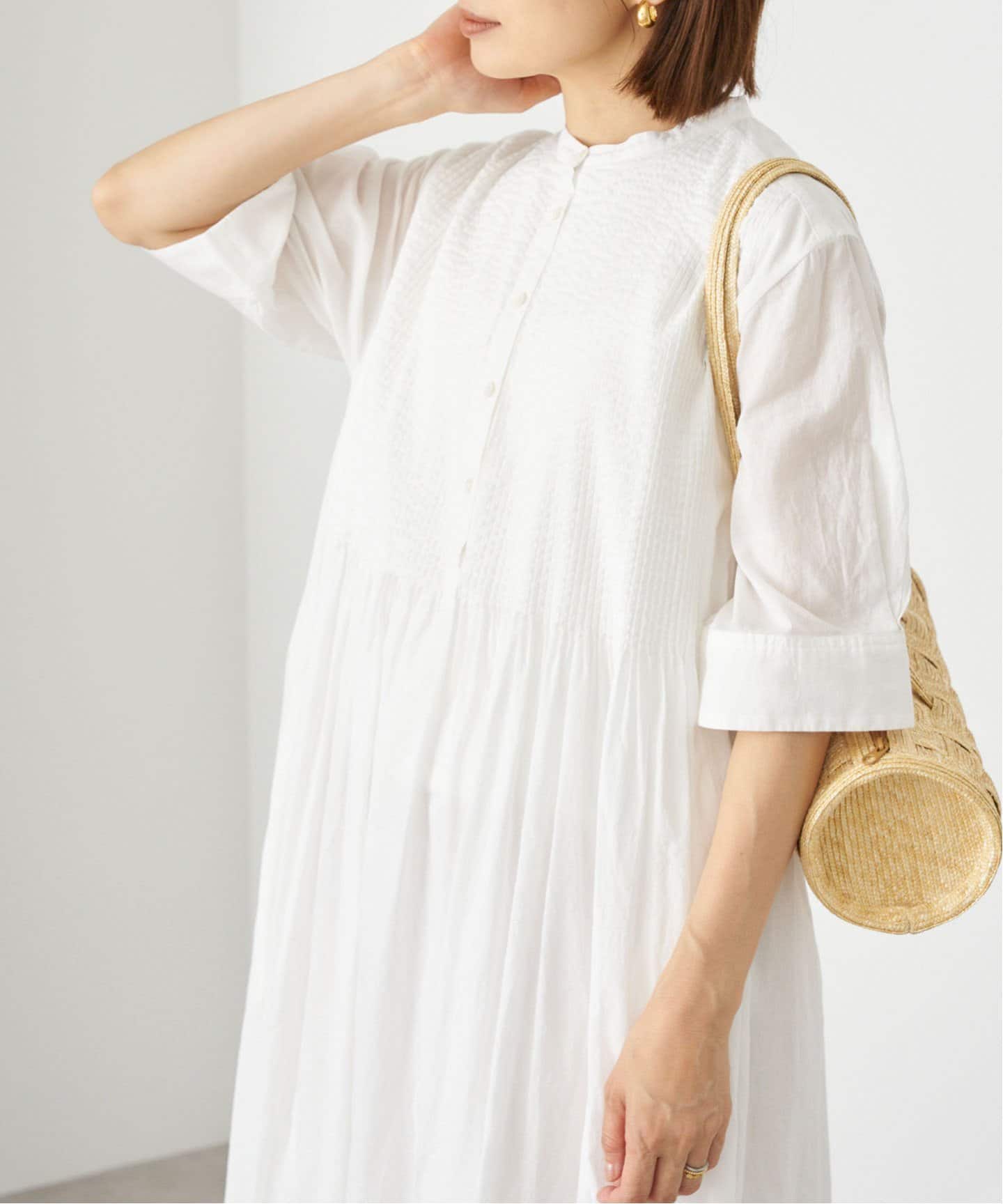 IENA コットンボイルピンタックシャツワンピース IENA（イエナ）の「コットンボイルピンタックシャツワンピース