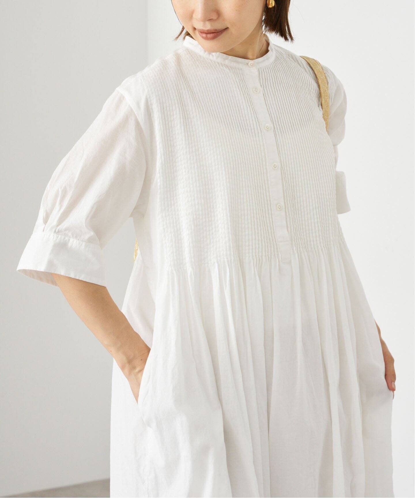 WEB限定/追加》コットンボイルピンタックワンピース（ワンピース 