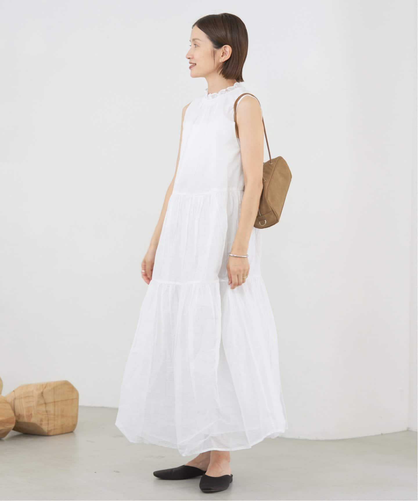 MARILYN MOON/マリリンムーン Sheer gather OP ワンピース