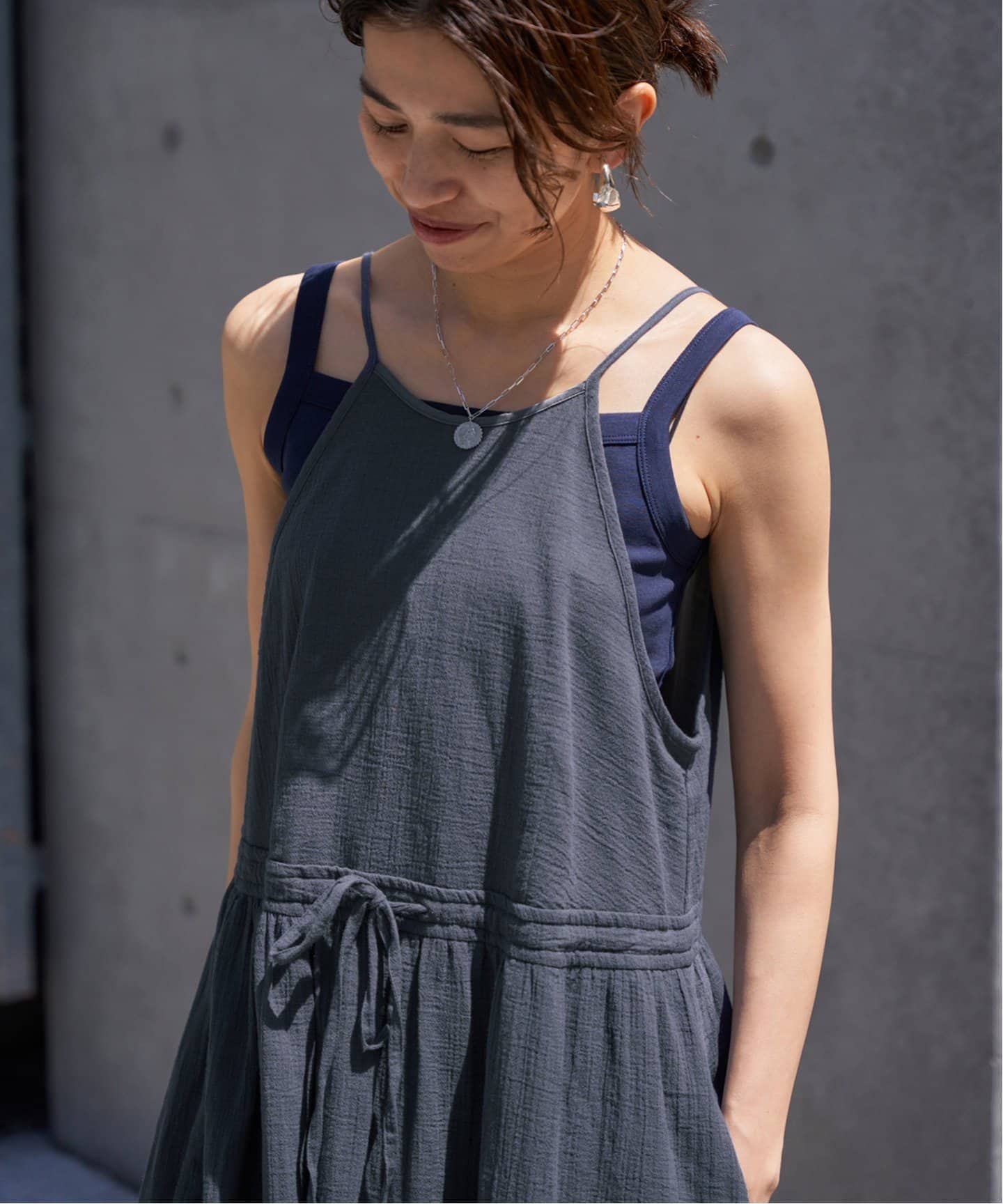 enrica ワンピース enrica/エンリカ コットンサテンキャミドレス