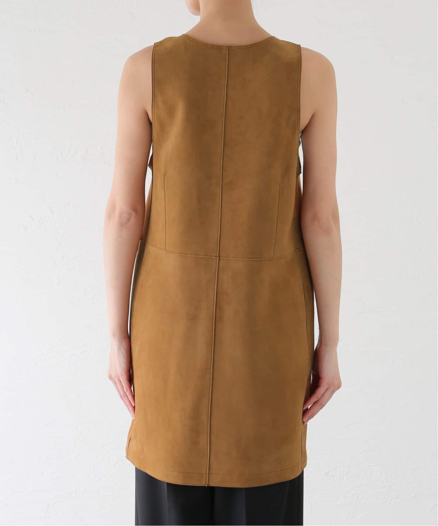 AURALEE レザーワンピース　ベージュ AURALEE/オーラリー LAMB SUEDE ZIP MINI DRESS ワンピース A25SD05GS