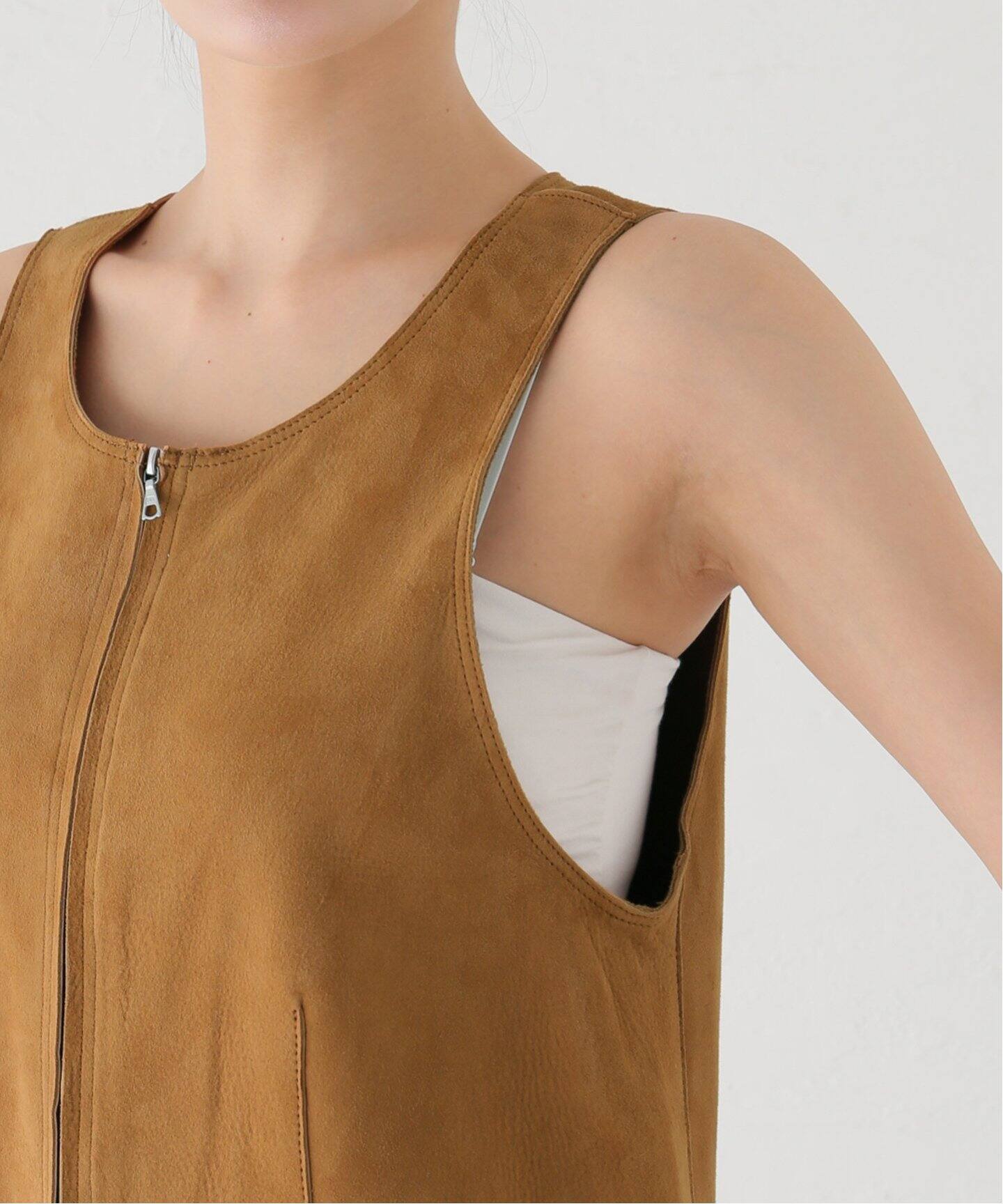 AURALEE/オーラリー LAMB SUEDE ZIP MINI DRESS ワンピース A25SD05GS
