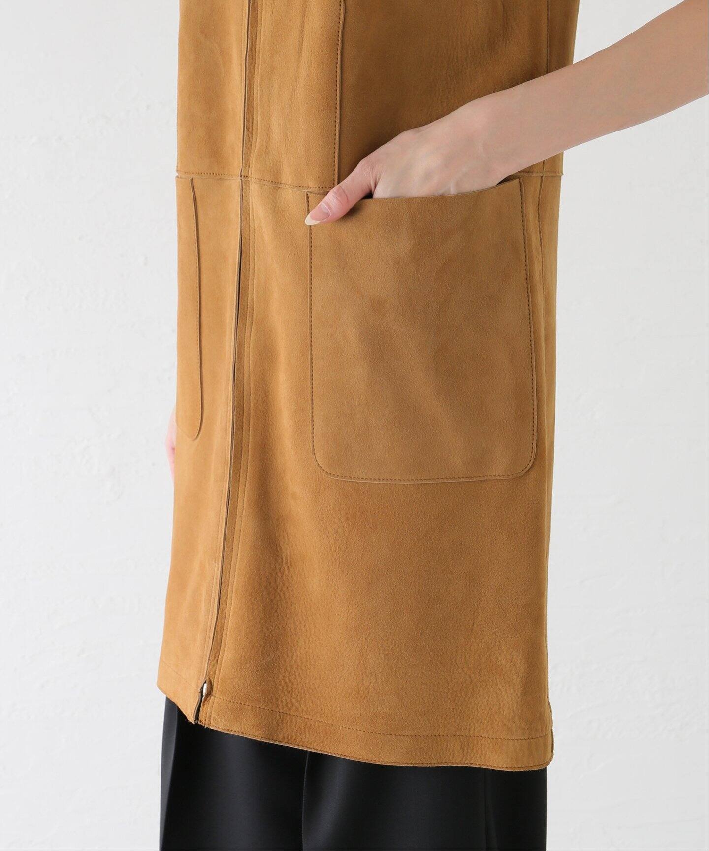 AURALEE/オーラリー LAMB SUEDE ZIP MINI DRESS ワンピース A25SD05GS