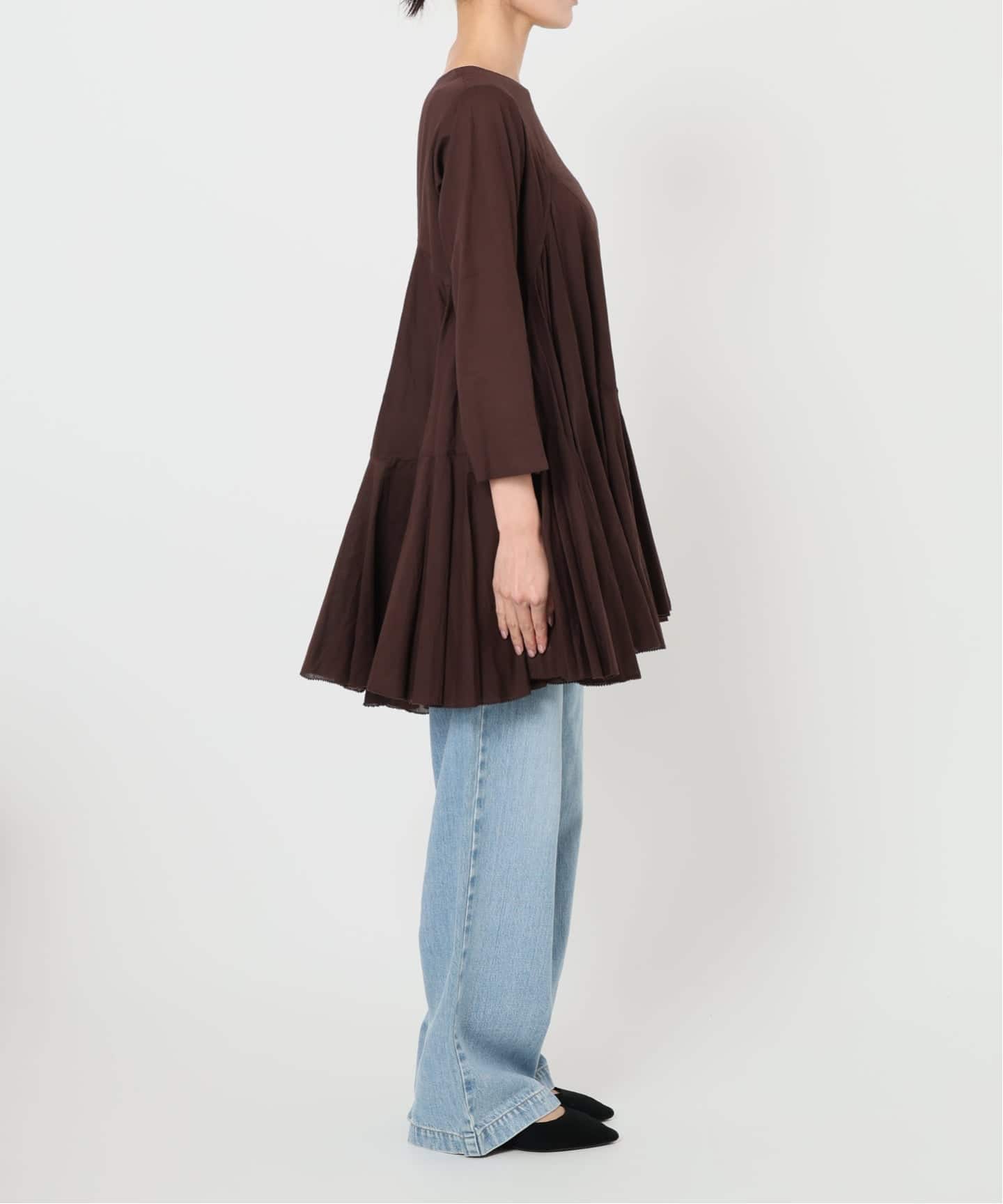 AAYUSHI/アユーシ 別注 ロングスリーブラッフルドレス