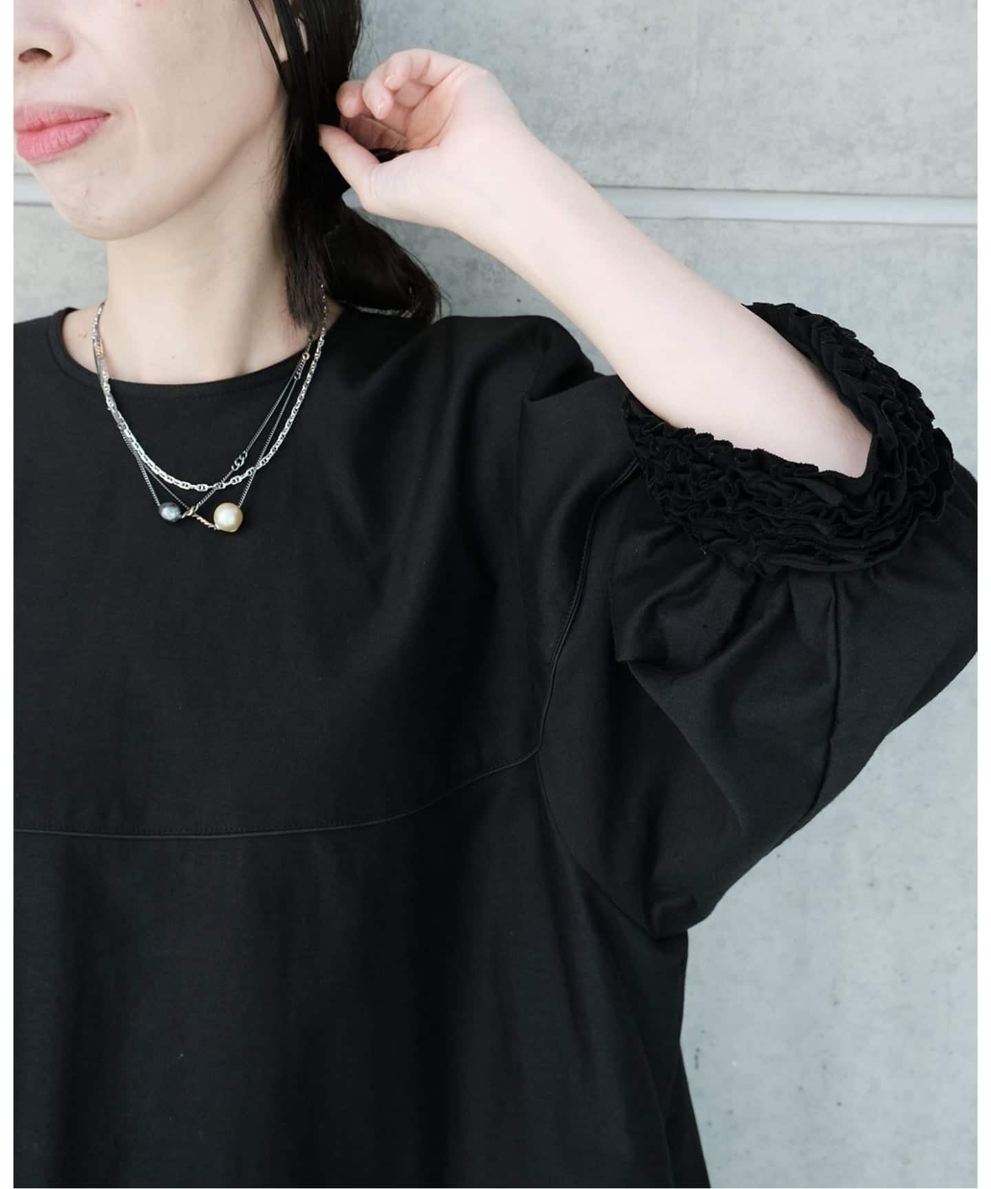 Maison IENA 別注 Nell/ネル 袖フリルワンピース 252-40292