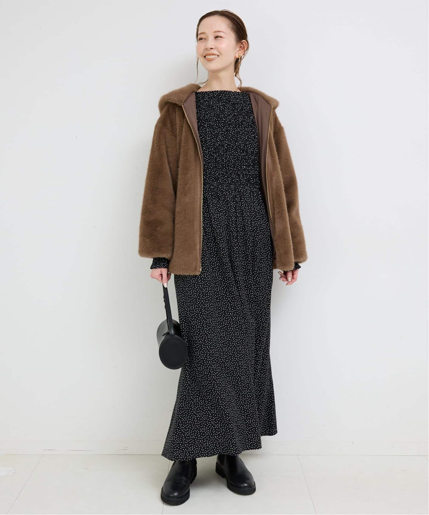 WEB限定/追加》ドットシャーリングワンピース（ワンピース）｜SLOBE