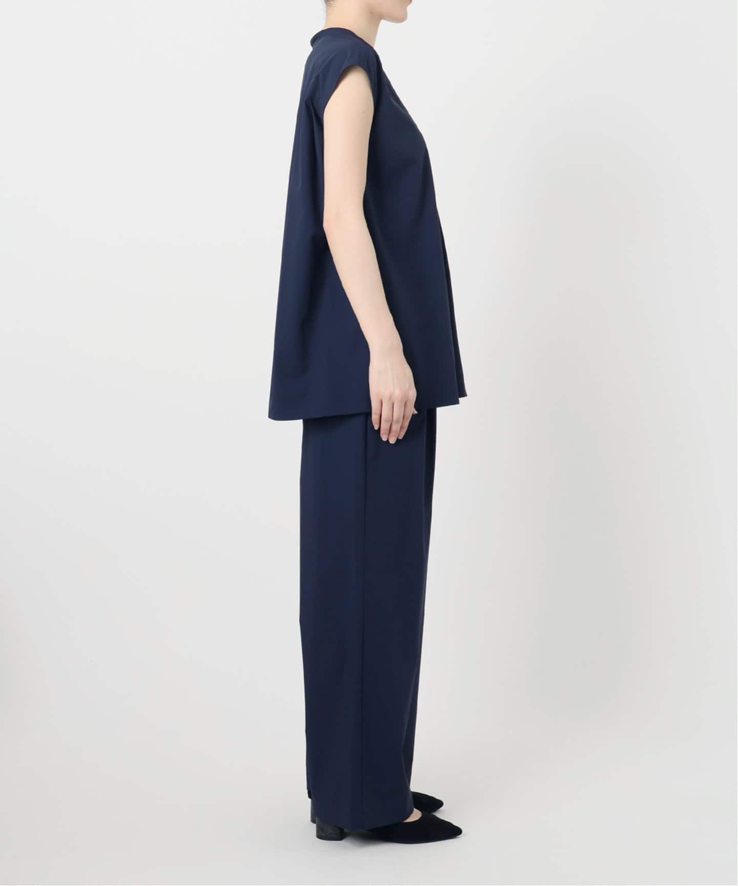 防しわ性/撥水/接触冷感/2枚セット》ナイロンブラウス×パンツセット