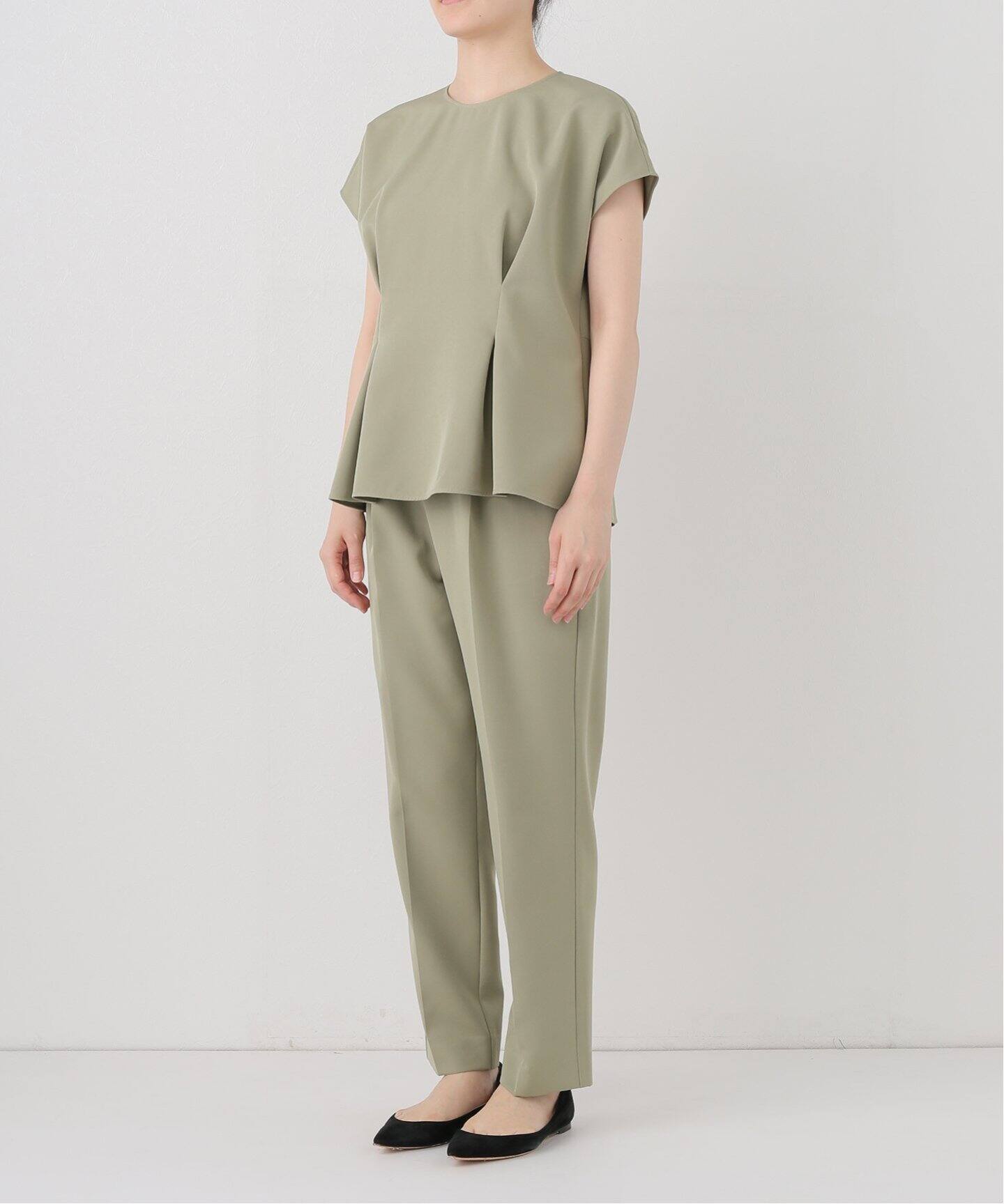 防しわ性/2枚セット》ダブルクロスブラウス×パンツセット（その他