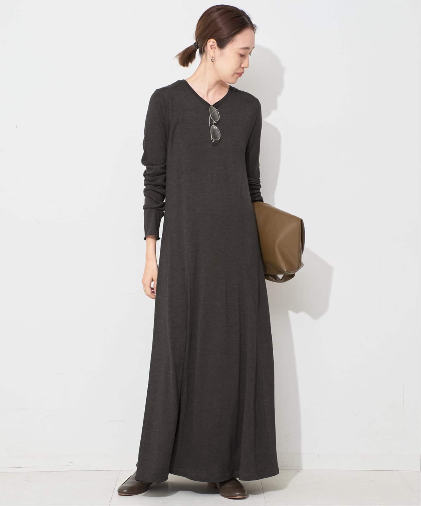 ウール混ジャージーフレアワンピース（ワンピース）｜SLOBE IENA