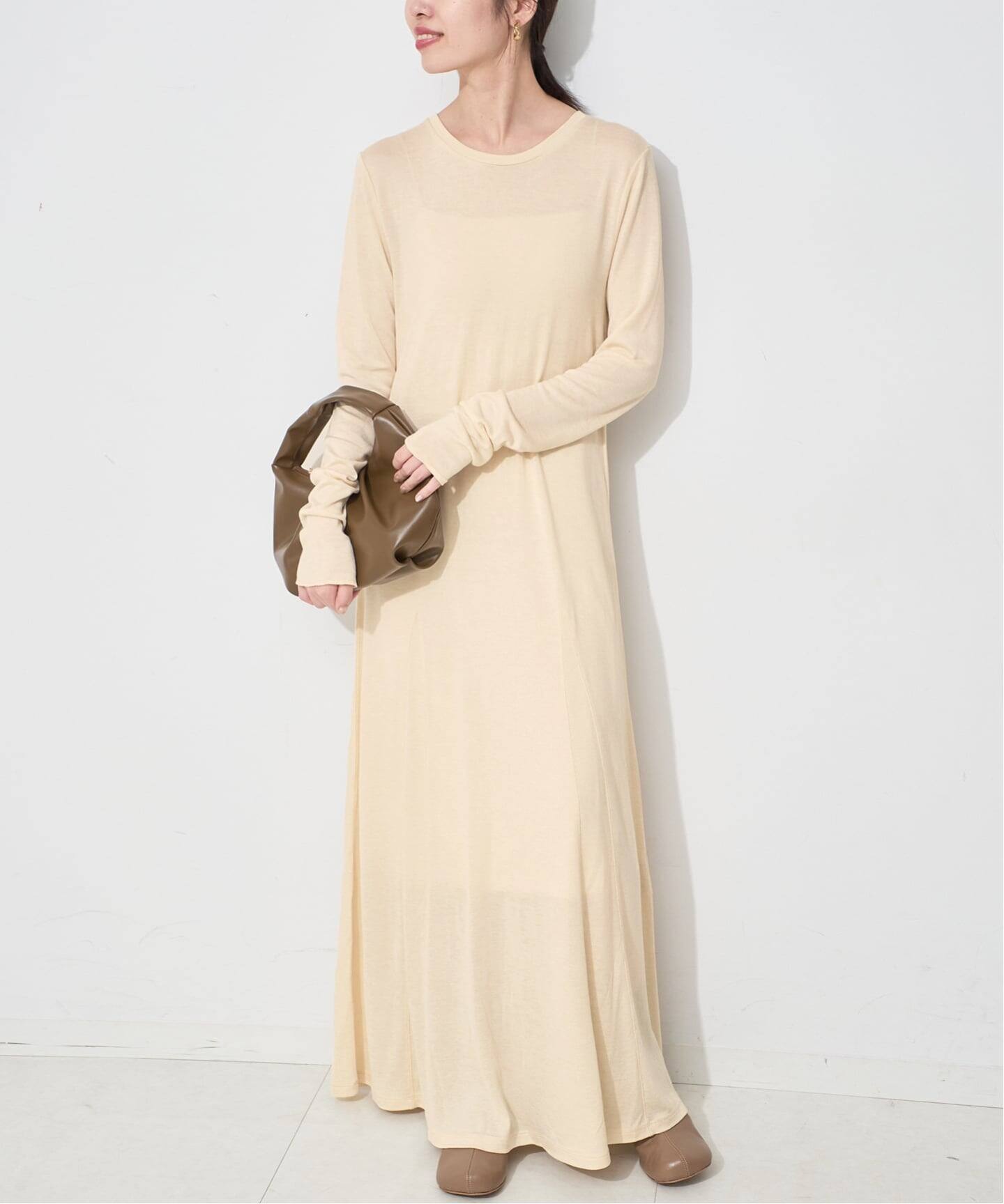 ウール混ジャージーフレアワンピース（ワンピース）｜SLOBE IENA