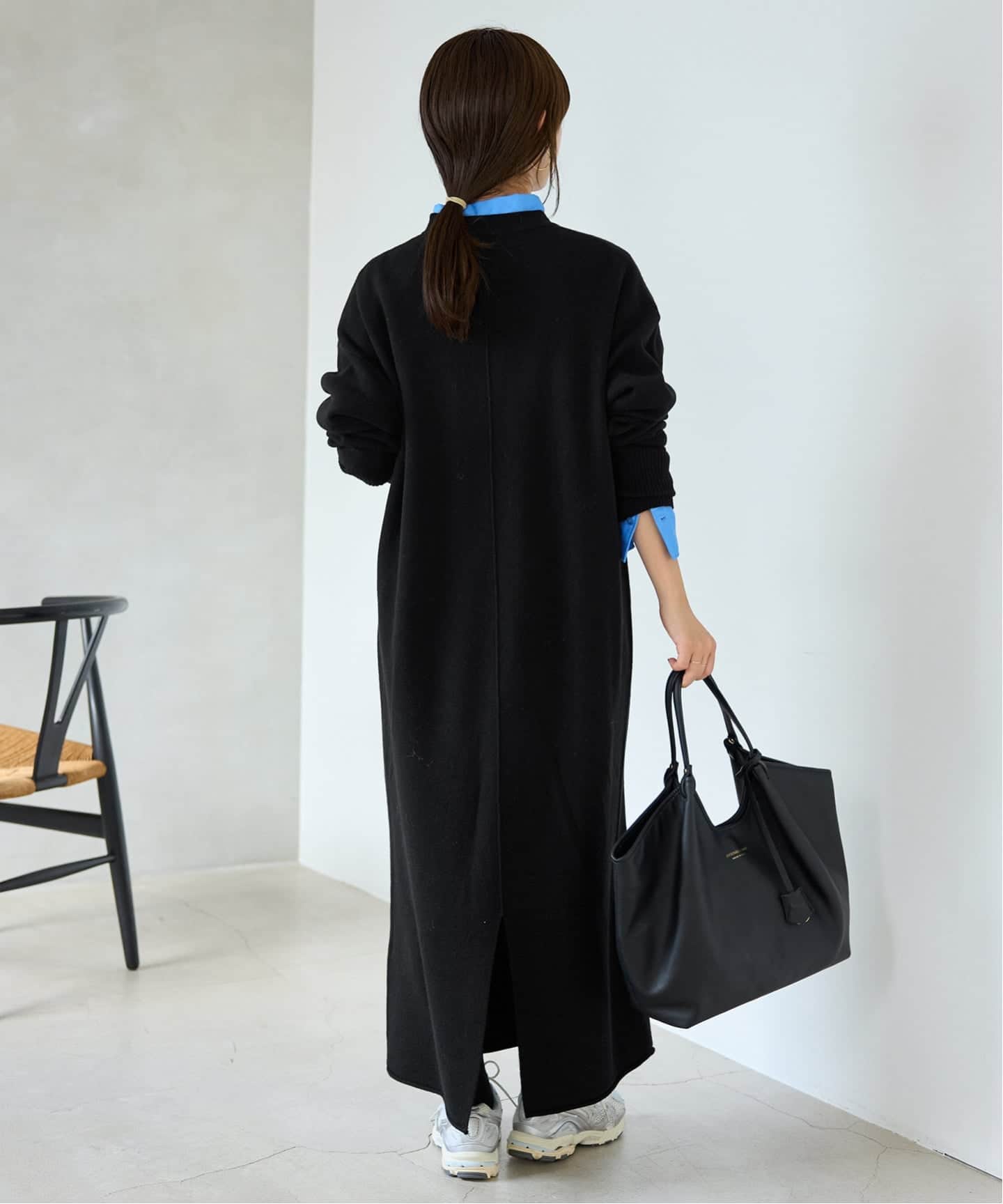 SLOBE IENA ウォッシャブルスムースニットパンツ ブラック SLOBE IENA（スローブイエナ）の「ウォッシャブルスムースニット
