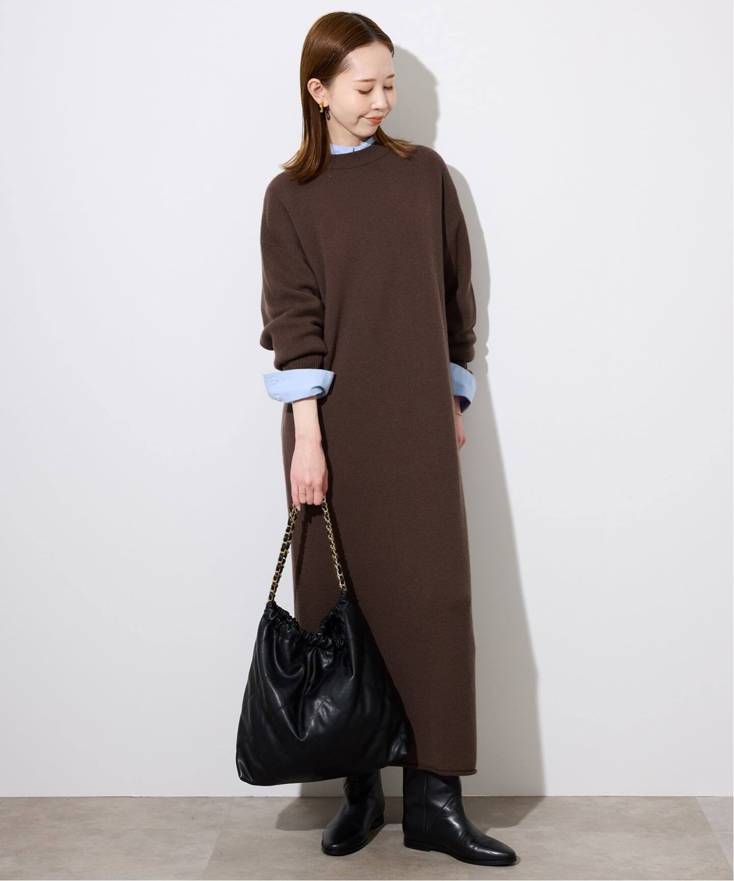 WEB限定/追加》ウォッシャブルスムース ニットワンピース（ニット