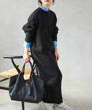 《WEB限定/追加》ウォッシャブルスムース ニットワンピース
