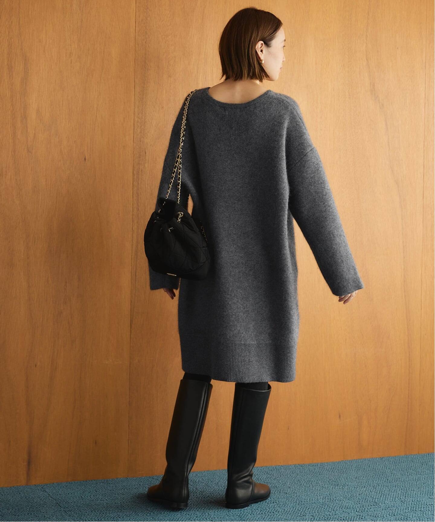 SLOBE IENA　スローブイエナ　ファインウールニット　ミニワンピース 追加予約》ウォッシャブルファーリーミニワンピース（ニット
